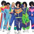 thumbnail image 2 of Traje de pareja de Halloween, actuación de baile hippie disco retro para adultos, 2 of 5