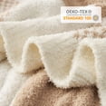 thumbnail image 5 of Snuggle Sac Soft Checkered Throw Blanket,Reversible Cozy Plaid Throw,Beige,50*60", 5 of 5