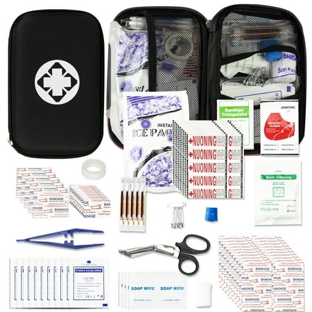 274 Pcs First Aid Kit Supplies Home Essentials Emergency Kit with Bandages Scissors Black Bag YIDERBO