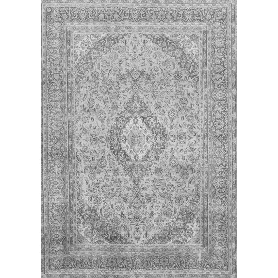 Ahgly Company Indoor Rectangle Medallion Gray Traditional Area Rugs, 4' x 6'
