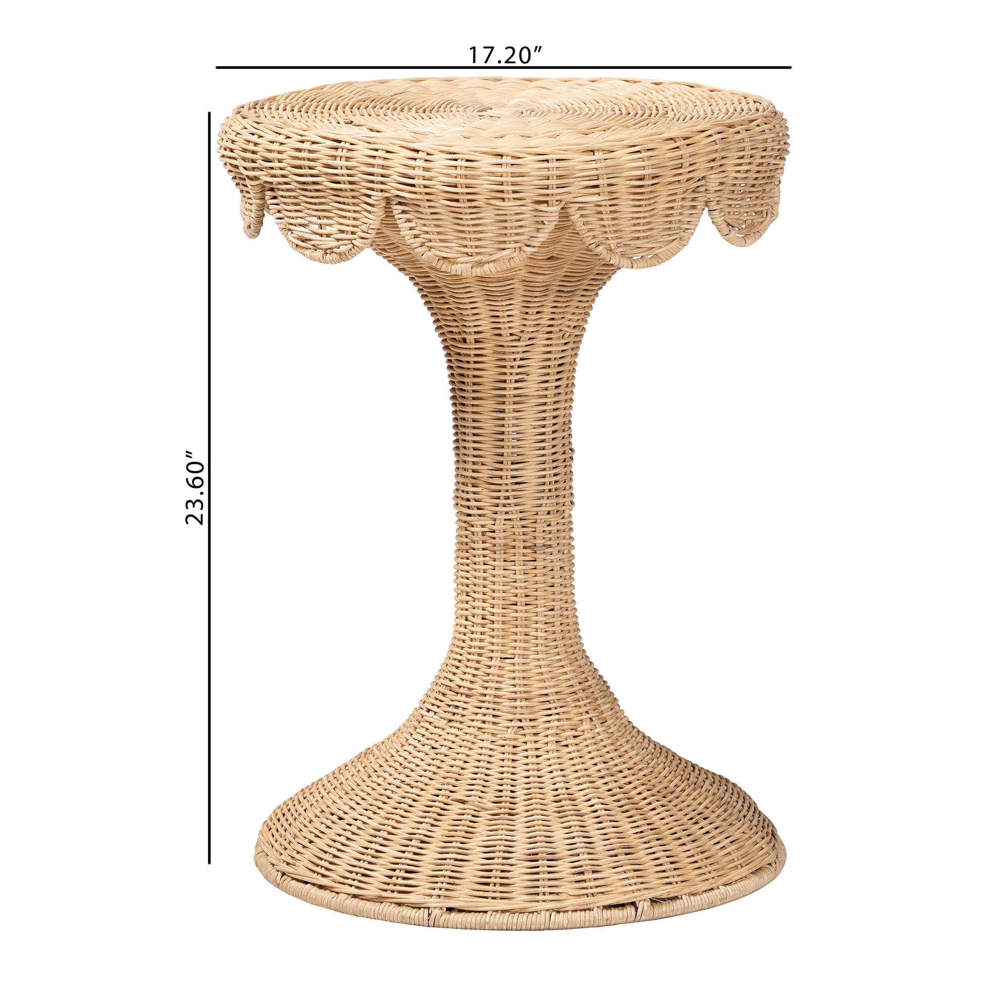 bali & pari Natala Boho End Table, Light Honey