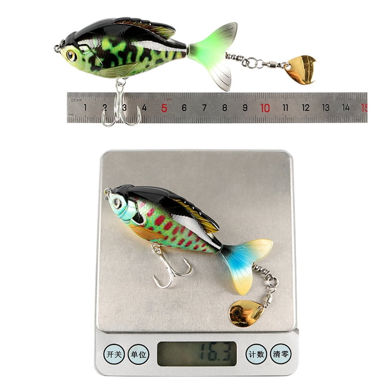 2PC Fishing Lures Jigs 16.9G Spiral Propeller Tractor Hard Bait Floating Water Pencil VIB Blood Slot Hook