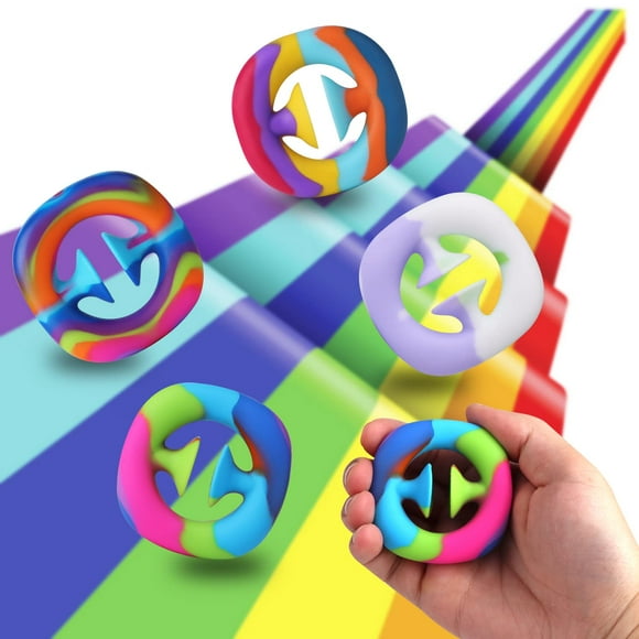 4 Pack Stress Relief Snapper Fidget Toy,Hand Grip Squeeze Grab Snap Sensory Toys, Party Popper Noise Maker Gift, Stress Relief Desk Office Gadget Novelty Finger Toy(Multicolor-Random Color)
