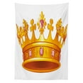 thumbnail image 3 of Ambesonne Queen Tablecloth Rectangular Table Cover, Crown Tiara with Gems, 52"x70", Orange and Rose, 3 of 4