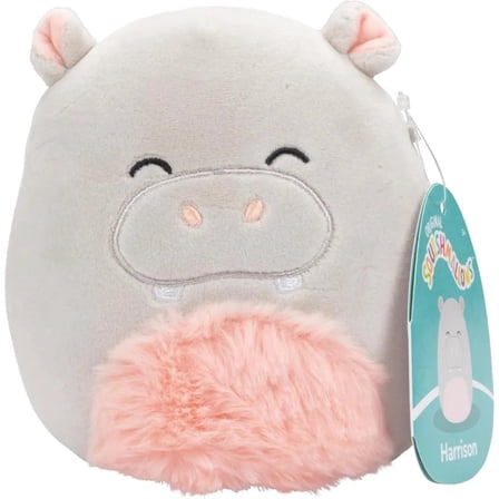 Squishmallows Original 5-Inch Harrison The Hippo - Official Jazwares Mini Plush - Collectible Soft & Squishy Hippo Stuffed Animal Toy - Add to Your Squad - Easter Basket Gift for Kids, Girls & Boys