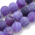thumbnail image 1 of Natural Weathered Agate Beads Strands Frosted Dyed Round Blue Violet 8mm Hole: 1mm about 47pcs/strand 14 inch(35~37.5cm), 1 of 3