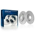 thumbnail image 3 of Detroit Axle - 4pc Brake Rotors for 17-22 Jeep Compass 15-22 Renegade 16-22 Fiat 500X, Drilled Slotted Brake Rotors 2018 2019 2020 2021: 12.01" Front and 10.94" Rear Rotor, 3 of 8