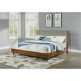 thumbnail image 2 of Bowery Hill Mid-Century Upholstered Wooden Brown Finish Queen Bed, 2 of 3