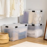 IRIS 156 Qt Storage Box with Gasket Seal Lid- Heavy Duty Moving Containers with Tight Latch, 3Pk