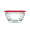 thumbnail image 5 of JoyJolt Kitchen Mixing Bowls - 8pc Glass Bowls with Lids Set – Neat Nesting Bowls in 4 Sizes - Red, 5 of 7