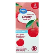 Great Value Sugar-Free Cherry Powder Drink Mix, 1.9 oz, 6 Count