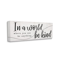 Stupell Industries Be Anything, Be Kind Phrase Whimsical Country Typography Canvas Wall Art, 13 x 30, Design by Daphne Polselli
