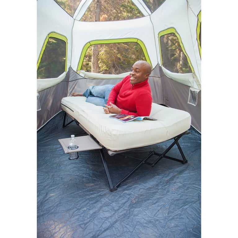 Coleman Camping Cot with Side Tables Air Mattress Battery Pump Twin