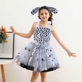 thumbnail image 2 of LUOGENLI Robe Enfant Filles Imprimés à Pois Robe de Fête Robe Princesse Robes Robe pour Filles Longueur Midi Jean Blanc 10-12 Ans, 2 of 8