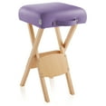 thumbnail image 2 of Saloniture Wood Folding Massage Stool with Carrying Case, Lavender, 2 of 7