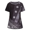 thumbnail image 3 of IROINNID Tops For Women Tunic Basic Loose Printed Short Sleeve Round Neck Pullover Blouse Spring Saving, 3 of 5