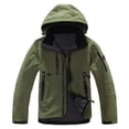 thumbnail image 2 of Aboser Fleece Lined Rain Jacket Women Travel Snow Jackets Thermal Soft Shell Windbreaker Waterproof Windproof Hooded Rain Coats with Pockets, 2 of 7