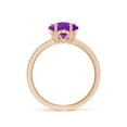 thumbnail image 2 of ANGARA Natural Five-Petal Flower 1.6 ct Amethyst Criss-Cross Ring in 14K Rose Gold for Women (Size-8mm) | February Birthstone, Birthday, Anniversary, Jewelry Gift for Women | Natural Amethyst Ring, 2 of 7