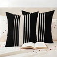 thumbnail image 4 of Pack of 2 Outdoor Pillow Covers,Waterproof Black Beige Striped Throw Pillow Covers,Modern Farmhouse Retro Lines Decorative Pillowcases Cushion Covers for Patio Couch Pillow Sham Protector 20x20 Inch, 4 of 8