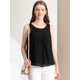 thumbnail image 2 of Allegra K Camiseta Sin Mangas De Chifón Con Forro Y Parte Delantera Plisada Para Mujer Negro XS Unique Bargains Camisa, 2 of 6