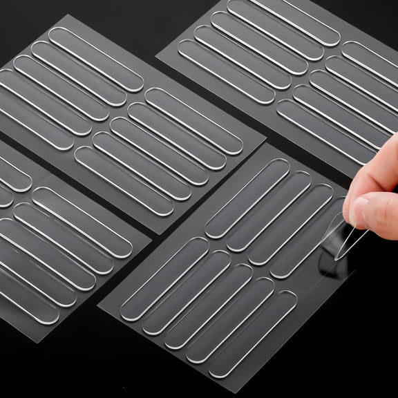 40 Pcs Cabinet Door Bumper, Self Adhesive Rubber Bumper Strip, Sound Dampening Buffer, Clear Rubber Silicone Bumper Strips for Doors, Drawers, Chairs