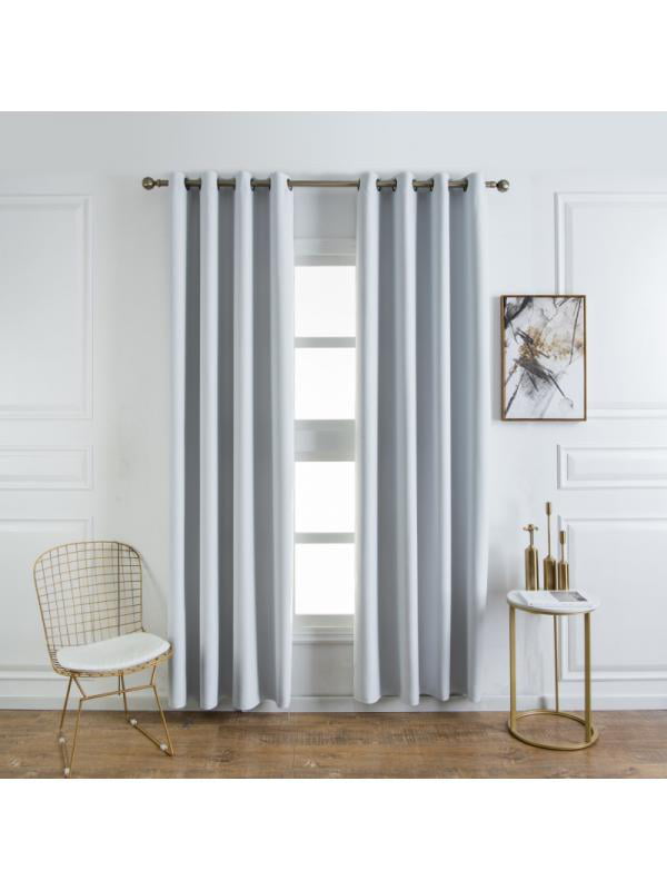 Set of 2 Meridian Grommet Room Darkening Lined Thermal Window Curtain Panels 