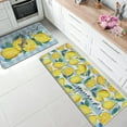 thumbnail image 5 of Spring Summer Lemon Kitchen Rugs Set of 2, Stay Fresh Fruit Blue Plaid Check Stripes Farmhouse Kitchen Mats Decor, Squeeze Me Flower Floor Door Mat Home Decorations -17x30 and 17x47 Inch, 5 of 5