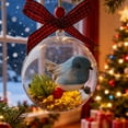 thumbnail image 2 of 3D Christmas Ornament with Bird Inside Snow Globe Effect Hanging Decor Musical Holiday Decoration for Xmas Tree（A), 2 of 5