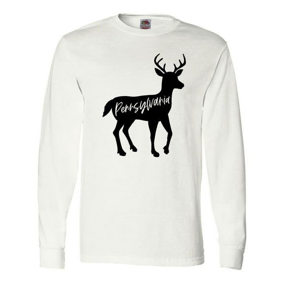 Inktastic Pennsylvania Black Deer Silhouette Long Sleeve T-Shirt