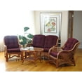 thumbnail image 4 of Malibu Lounge Loveseat Rattan Wicker Handmade w/Dark Brown Cushion, Colonial, 4 of 4