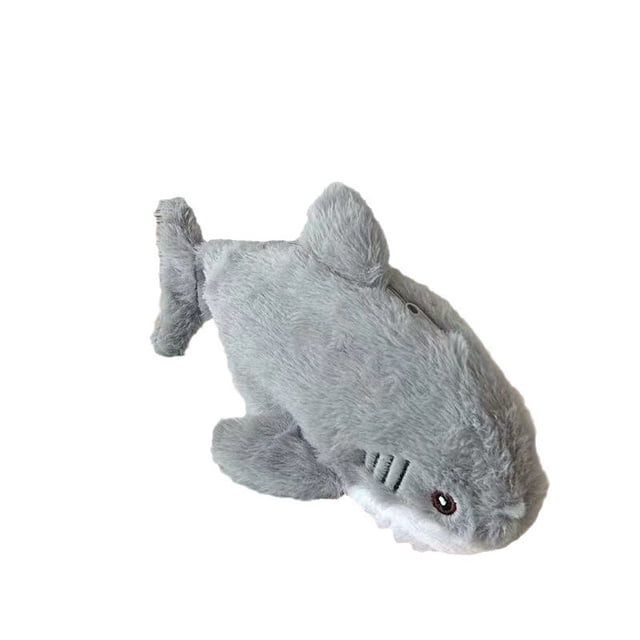 Estuche para lápices con forma de tiburón, peluche, gran capacidad, dibujos animados