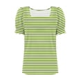 thumbnail image 5 of Blouses for Women Pleated Short Sleeve Tunic Tops Dressy Casual Summer Shirts Rollbacks,Green,XXL, 5 of 7