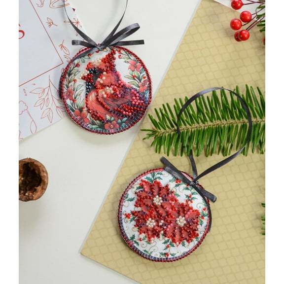 Bead Embroidery Kit Decoration - Red cardinal ABT-035