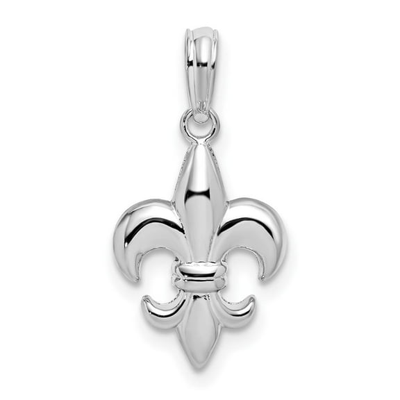 Auriga Fine Jewelry 925 Sterling Silver Rhodium-Plated Polished Fleur de lis Pendant for Women