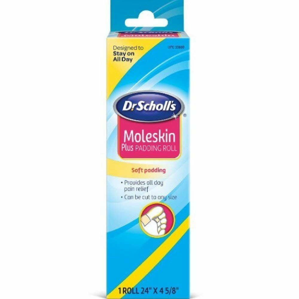 Dr. Scholl's Moleskins Plus Soft Padding Roll Pain Relief, 1ct, 3-Pack