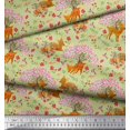 thumbnail image 2 of Soimoi Polyester Crepe Fabric Tree,Floral & Deer Animal Printed Fabric 1 Yard 42 Inch Wide, 2 of 3