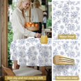 thumbnail image 5 of Pioneer Flower Floral Print Pattern Round Tablecloth 60 X 60 Inch, Wrinkle Resistant Wipeable Table Cloth for Kitchen Dining Picnic Patio Party, 5 of 6