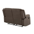 thumbnail image 3 of JERFIT Brown Transitional Loveseat Sofa with Lumbar Support, Microfiber Upholstery and Stainless Steel Base for Living Room, 3 of 10