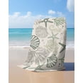 thumbnail image 4 of Green Coastal Beach Towels Oversized Super Absorbent, Ocean Coral Starfish Seahorse Farmhouse Lightweight Bath Towel Quick Dry Sets For Bathroom/Pool/Rv Camping/Beach Play/Gym Room/Picnic 35"x70", 4 of 8