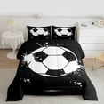 thumbnail image 2 of Homewish Teens Sport Soccer 2pcs Bedding Comforter Set,Graffiti Splash Twin Comforter Sets,Black White Breathable Bedding Set,Lightweight Room Decor,Reversible, 2 of 8