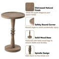 thumbnail image 4 of COZAYH Pedestal Small Drinking Table, Farmhouse Tray Top End Table, Distressed Finish, Wood Color, 4 of 8