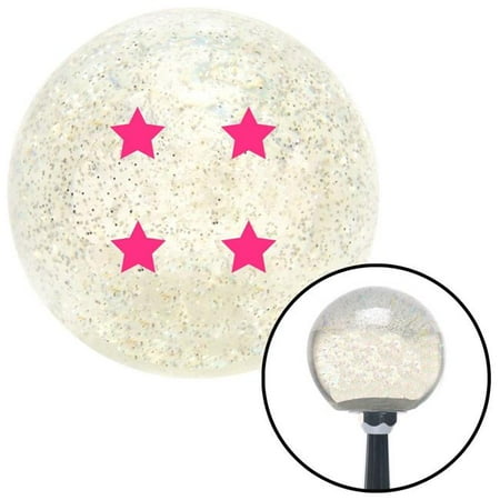 American Shifter Pink Dragon Ball Z - 4 Star Clear Metal Flake Shift Knob with M16 x 1.5 Insert Auto Brody