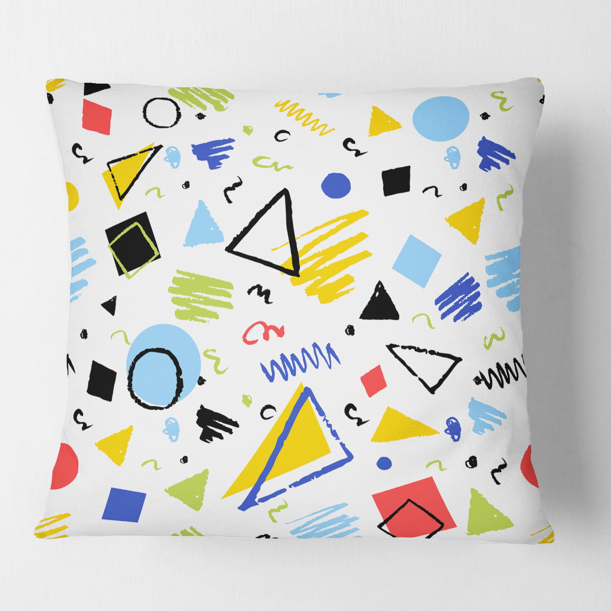 Designart Geometric Retro Design III' Mid-Century Modern Throw Pillow - 16x16
