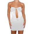 thumbnail image 2 of IROINNID Women's Sheath Dress Summer Chest Wrap Hollow Out Backless Slim Fit Buttock Dress Solid Color Elastic Waist Dress, 2 of 7