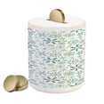 thumbnail image 1 of Winter Piggy Bank, Merry Xmas Theme Delicate Snowflakes Cold Freezing Weather Vintage Holiday Pattern, Ceramic Coin Bank Money Box for Cash Saving, 3.6" X 3.2", Teal White, by Ambesonne, 1 of 4