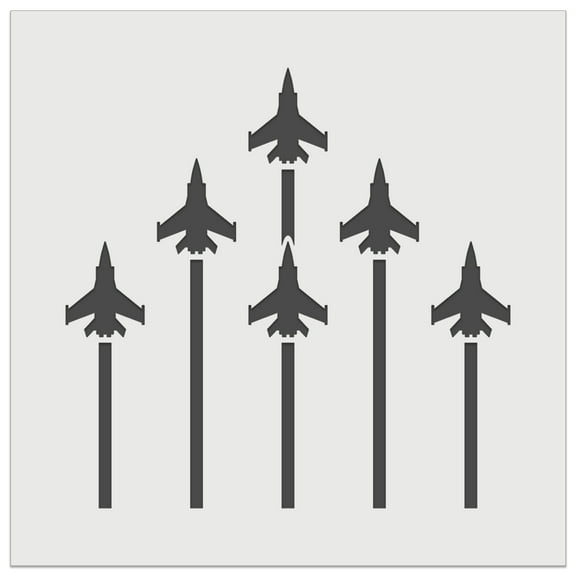 Fighter Jet Formation DIY Cookie Wall Craft Stencil - 5.5 Inch