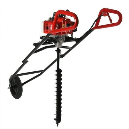 Gas Powered Earth Auger Post Hole Digger Borer Fence Ground Drill Tool W/ Bits