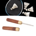 thumbnail image 1 of Racquet Stringing Awl, Pear Wood Handle Racket Stringing Machine Tool Comfortable Grip Stainless Steel Needle  for Badminton, 1 of 7