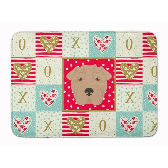 Shar Pei Love Machine Washable Memory Foam Mat Red