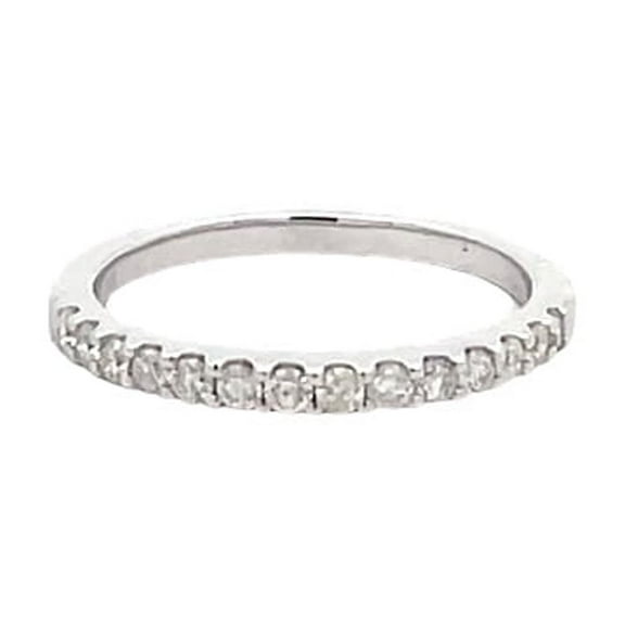 Araiya Fine Jewelry 10K White Gold Round-shape Lab Grown Diamond Eternity Band Ring (1/3 Cttw, D-F Color, VS1 Clarity) Size 6.5